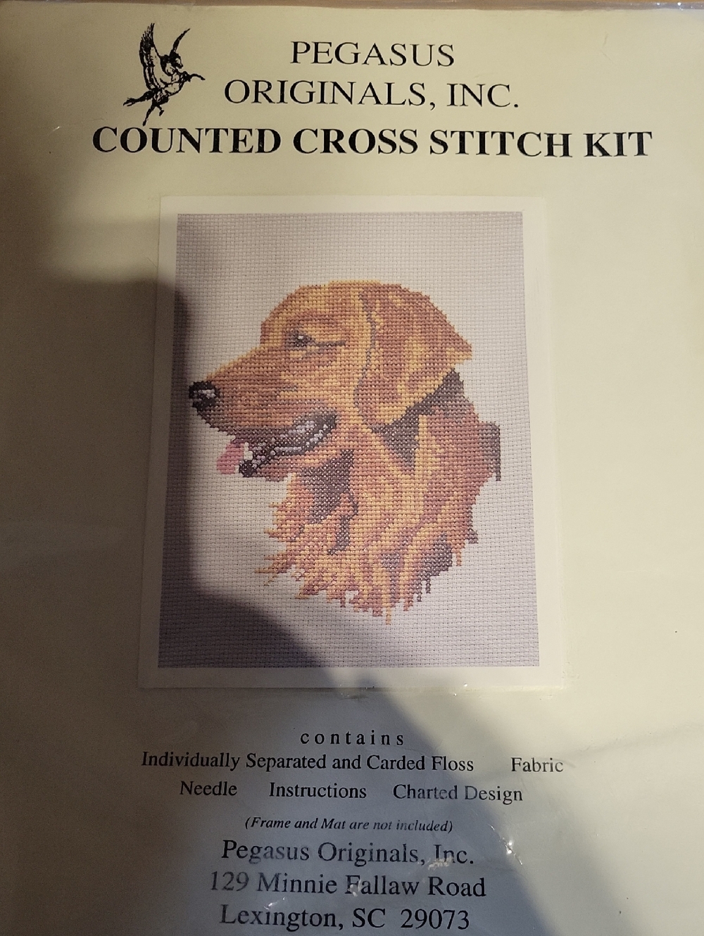 Pegasus Originals Golden Retriever Cross Stitch Kit - Gold/Brown